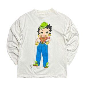 Vintage 1994 Betty Boop Hip Hop Mock neck Long-sleeve Shirt - L